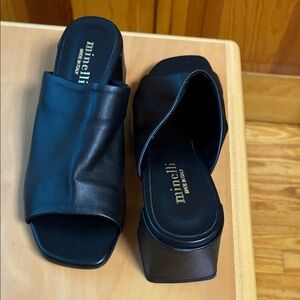 Minelli Elegant Black Mules brand new real leather